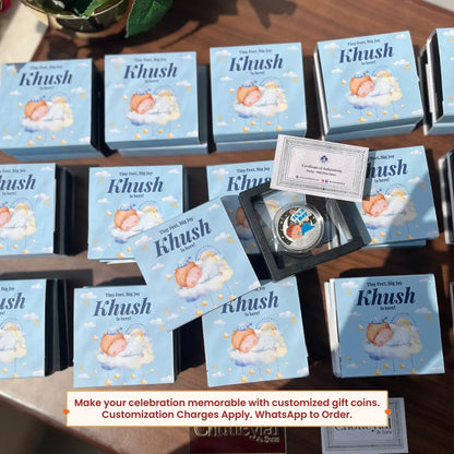 It's A Boy, UV Printed, Round, Single (Multiple Weights), 999 Purity Silver Coin - Ready To Ship