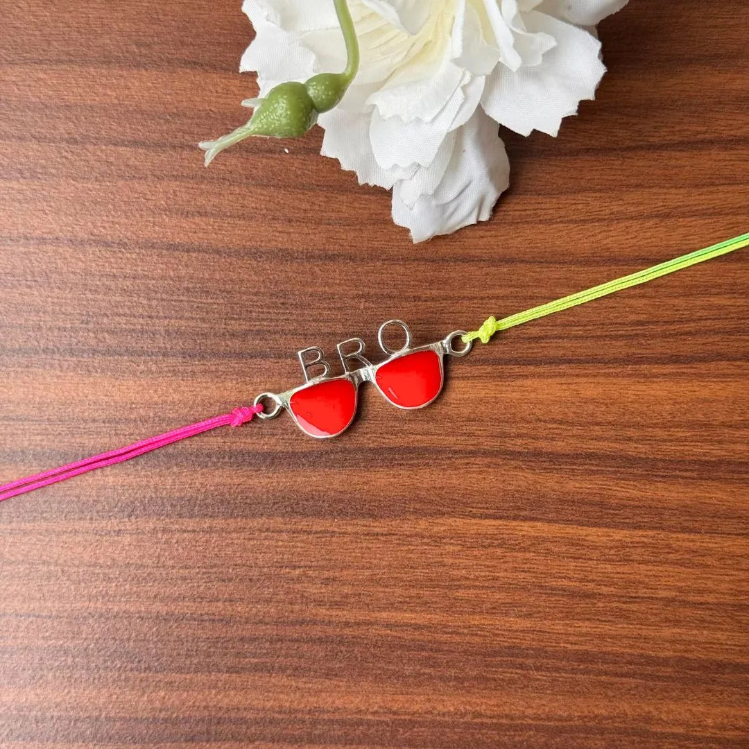 Cool Bro Rakhi – Stylish 92.5 Silver Rakhi with Funky Eyewear Design