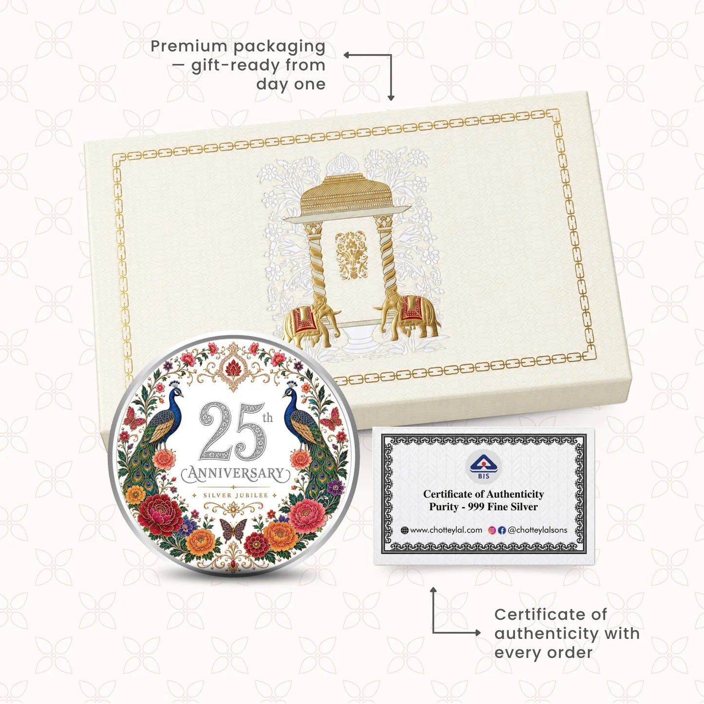 25th Anniversary Silver Coin — Personalize Message For Silver Jubilee