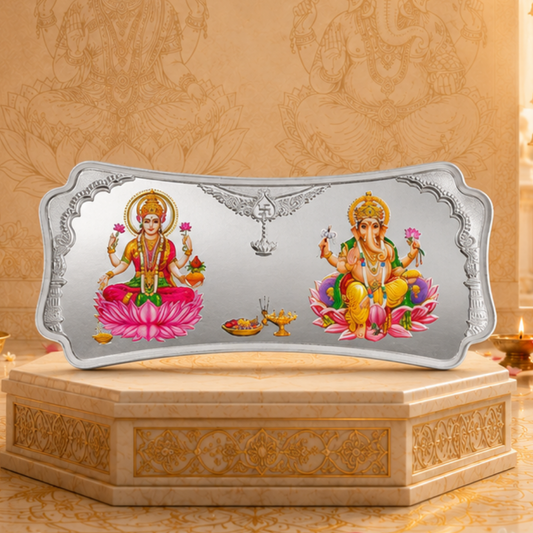 MMTC Stylised Lakshmi Ganesh 50 g 999 Pure Silver Bar