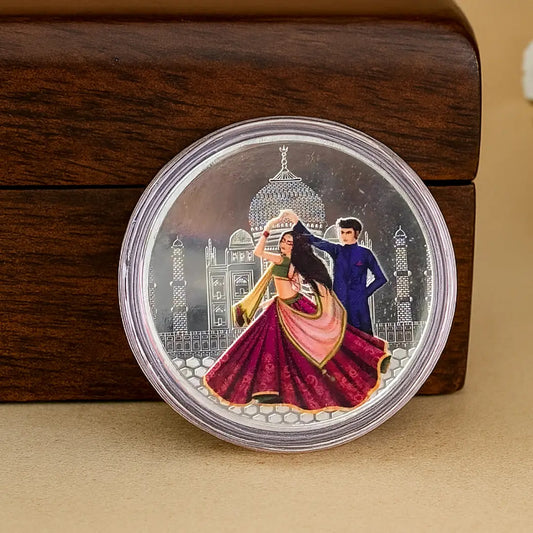 Colorful Dancing Couple, UV Printed, Round Shape, Single (Multiple Weights), 999 Purity Silver Coin - Ready To Ship