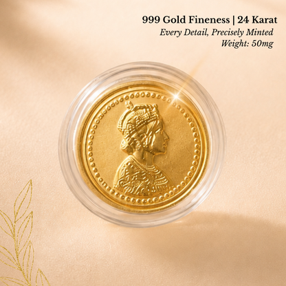 50mg Gold Queen Coin – Timeless Royal Collection
