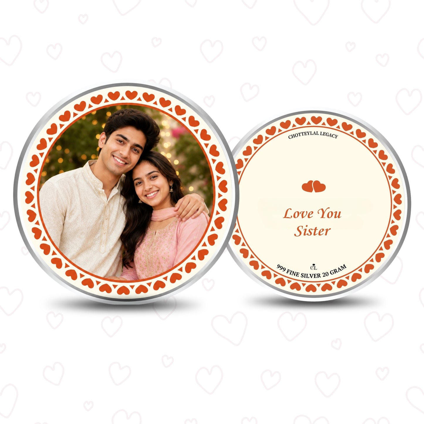Forever Love Personalised Raksha Bandhan Photo Silver Coin Gift