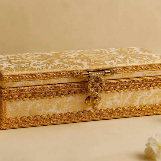 Premium Golden Brocade Chooda Box | Bangle Box