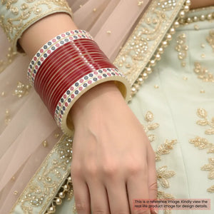 Pure Pearl Subtle Dark Red Bridal Chooda - Set of 15 - Ships Immediately