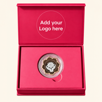 Lotus In Hand, Rose Gold Finish, Lotus Shape, Single (5 g), 999 Purity Silver Coin - Wedding Gifts
