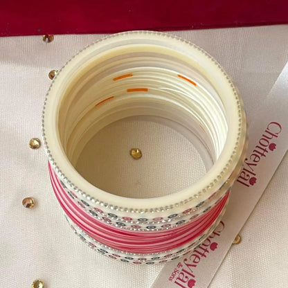 Pure Pearl Classic Stylish Diamond Red Chooda Set of 15