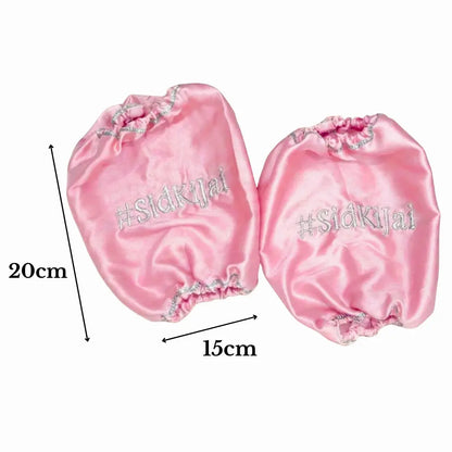 Elegant Satin Baby Pink Chooda Cover with 1 Line Text | Chotteylal and Sons