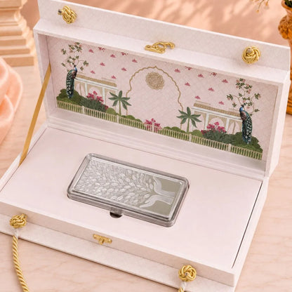 Leaf in Hand 1 Kg Premium Silver Gift Bar with Premium Packaging Box