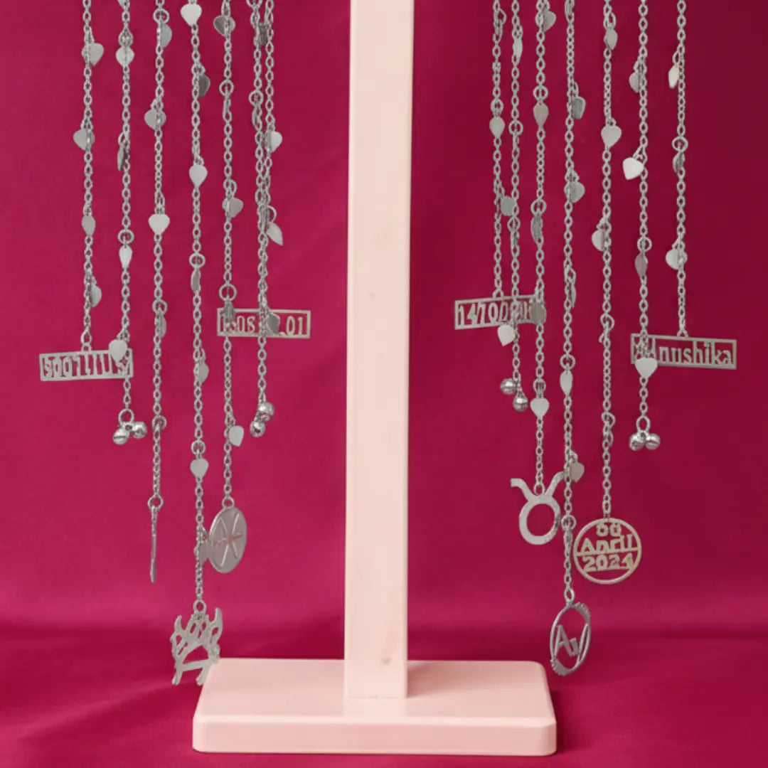 Silver Rakul Preet Inspired Minimal String Bridal Kaleera - Customizable With Unique Charms