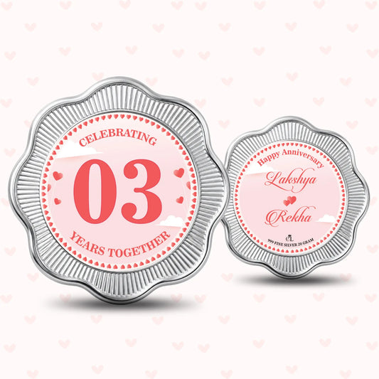 Chotteylal & Sons Customised Anniversary Silver Coin
