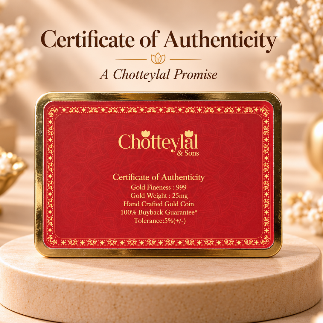 25mg Gold Ganesh Ji Coin | Shubh Blessings Designer Gift Card