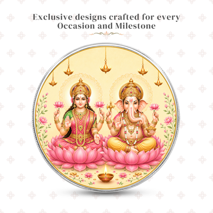 100g Lakshmi Ganesh 999 Pure Silver Coin | Premium Gift