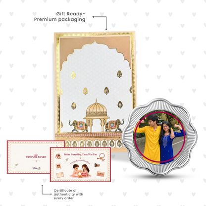 From Reels to Real Life – Personalised Photo Silver Coin Raksha Bandhan Gift