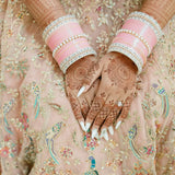 Ethreal Elegance - Pastel Pink Chooda Set & Surya Kiran Kaleera