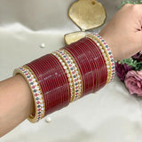 Pure Pearl Stylish Kundan Maroon Chooda