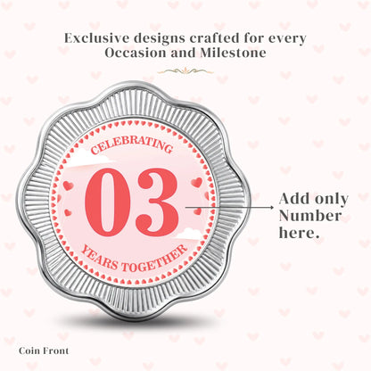 Chotteylal & Sons Customised Anniversary Silver Coin