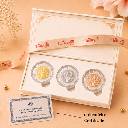 Auspicious Diya 30g Silver Coin Set - Add Logo/Message