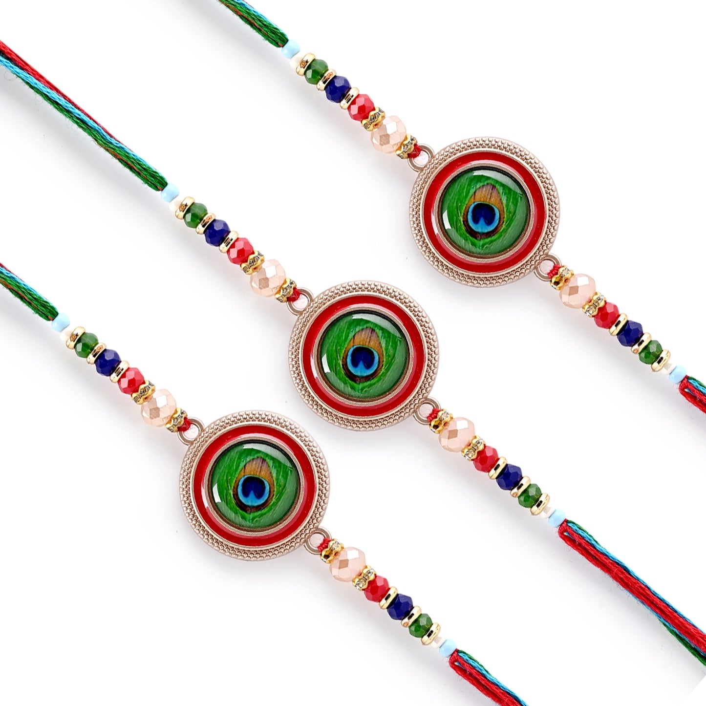 Men's Rakhi - Mor Pankh  Design - Set of 3