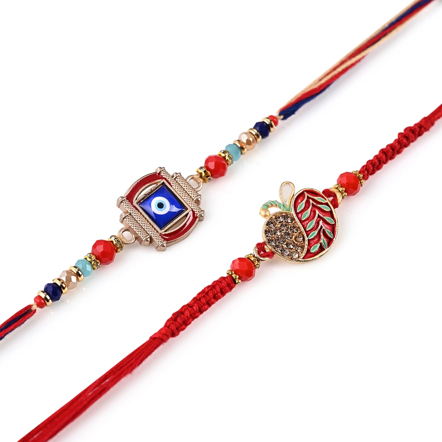 Men's Rakhi - Apple and Evil Eye Design - Set of 2