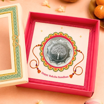 Premium Happy Raksha Bandhan 2gm Star Shape 999 Pure Silver Coin Gift Box