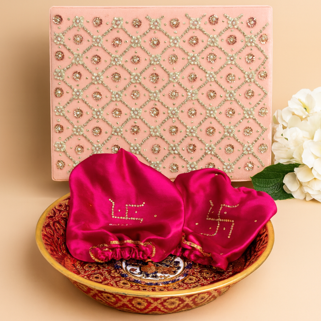 Pink Chooda Box, Chooda Cover & Paraat - Bridal Combo