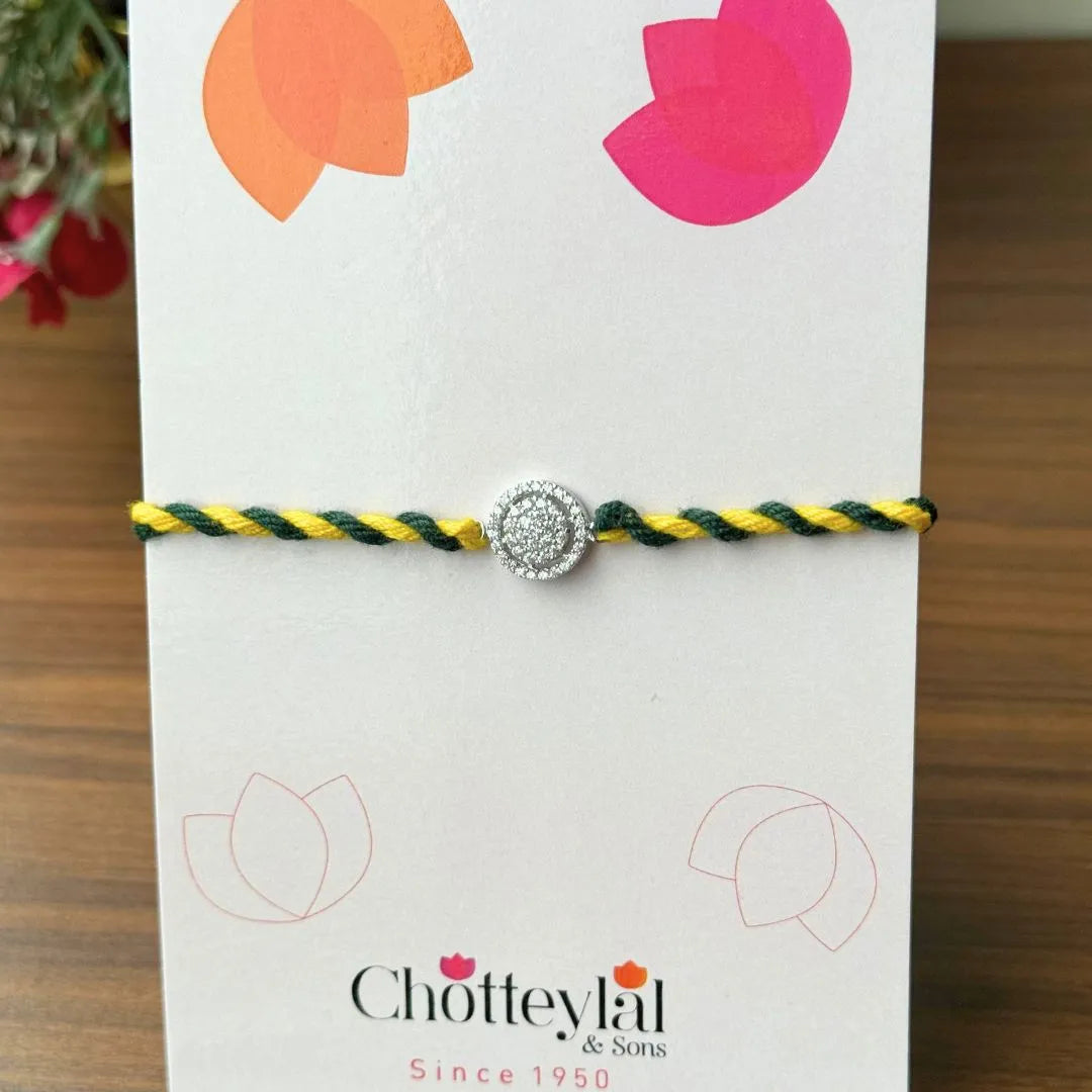 Sterling Bond – Colourful Thread Silver Rakhi for Brother