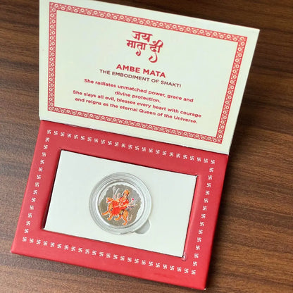 Kanjak and Langur Combo Gift Set (9 Mata rani  Silver Coins and 1 Hanuman ji Silver Coin {1 gram each}}- 999 Purity Silver Coins