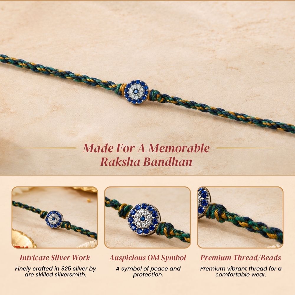 Sterling Bond – Colourful Thread Silver Rakhi for Brother