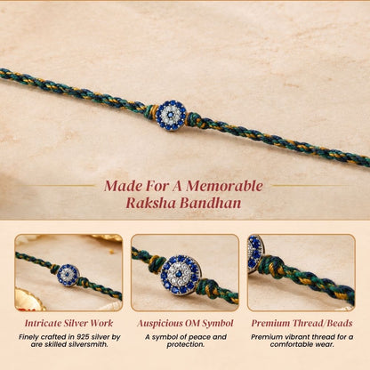 Sterling Bond – Colourful Thread Silver Rakhi for Brother