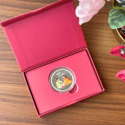 Combo: Happy Rakhi Gift - Brother Sister Coin (10 Gram) + 2 Rakhi - 999 Purity Silver Coin