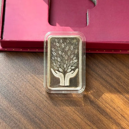 Premium 999 Pure Silver 5g Leaf in Hand Bar