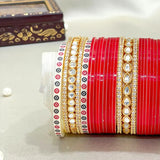 Pure Pearl Shimmer Kundan Diamond Red Chooda