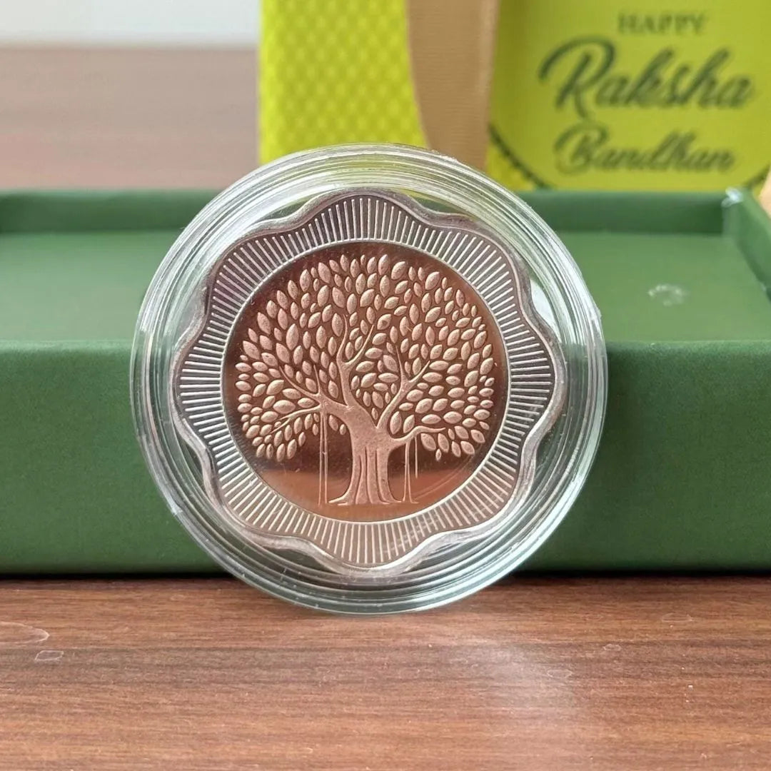 Evergreen Love Raksha Bandhan 10 gram Silver Coin - 999 Purity Silver Coin