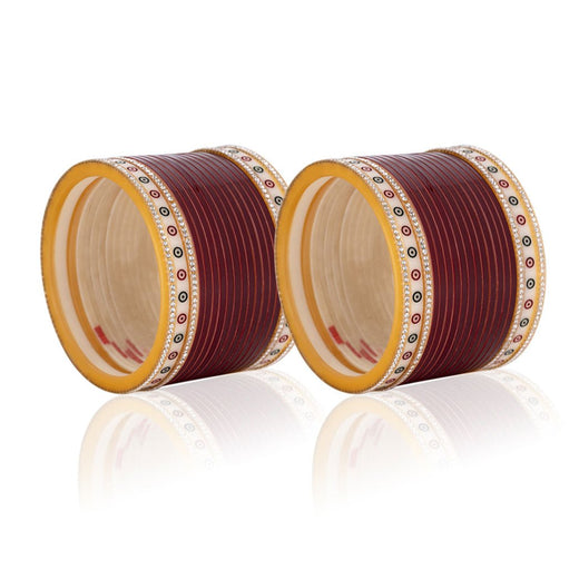 dark maroon bridal chura