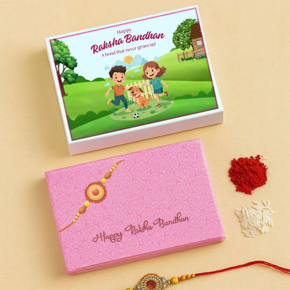 Sibling Goals, Happy Raksha Bandhan Box, Rakhi On Hand 10gm Silver Coin - 999 Purity Silver Coin