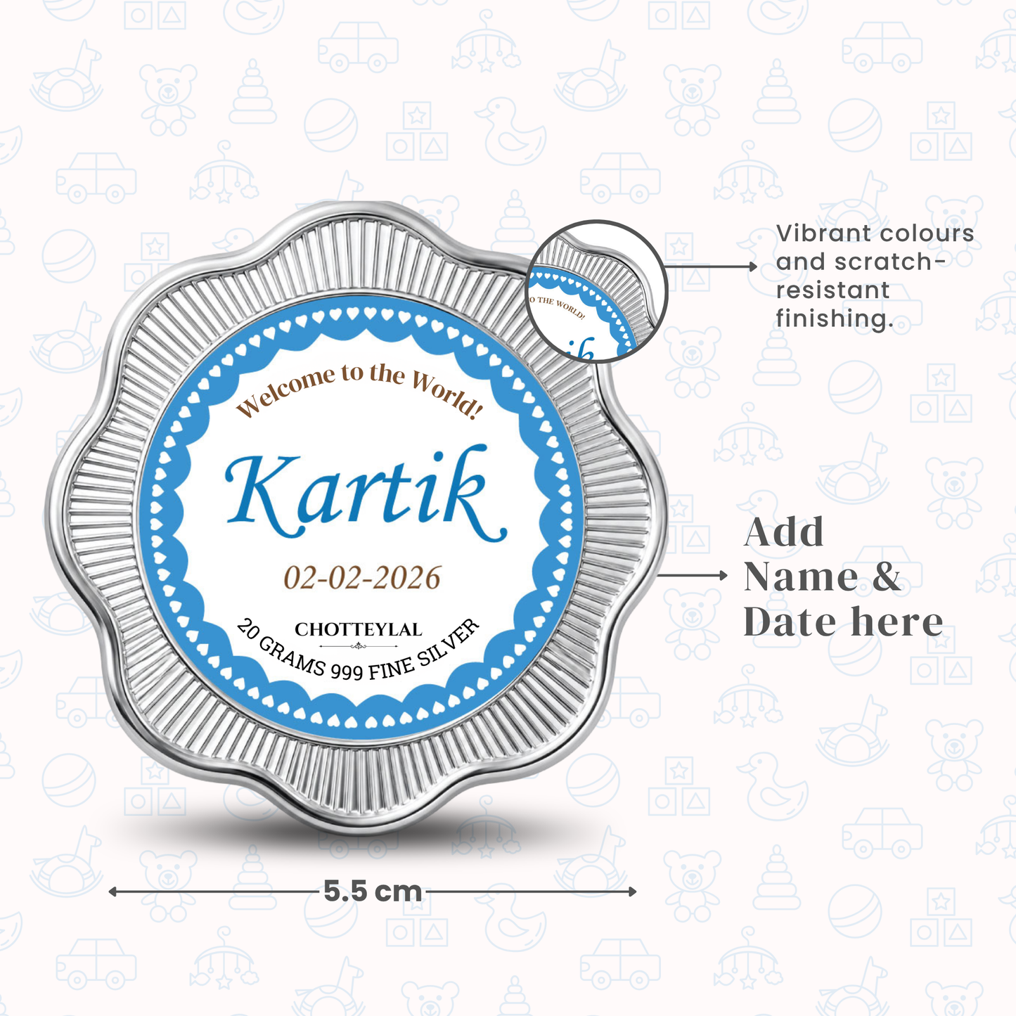 It's A Boy Silver Coin For Baby Announcements - Add Photo & Name