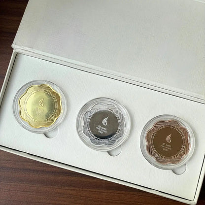 Banyan Tree, Tri-Color, Floral Shape, Set of 3 (10 Gram Each), 999 Purity Silver Coin - Ready To Ship