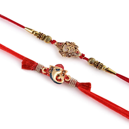 Men's Rakhi - Om and Ganesh ji Design - Set of 2