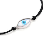 Silver Bracelet with Marquise Shape Evil Eye