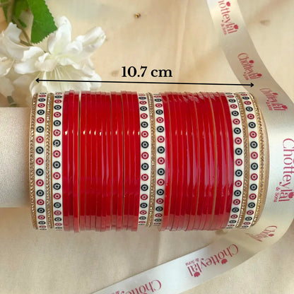 Pure Pearl Classic Heritage Diamond Dark Red Chooda Set of 31