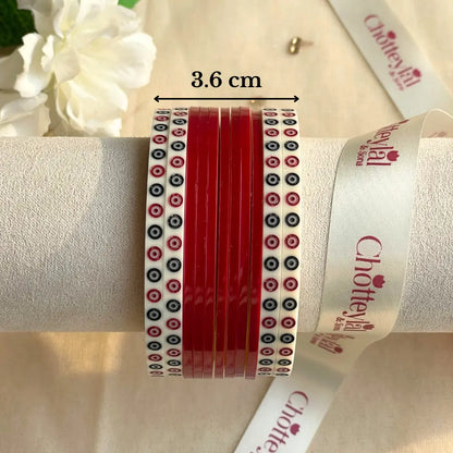 Pure Pearl Classic Heritage Diamond Dark Red Chooda Set of 11