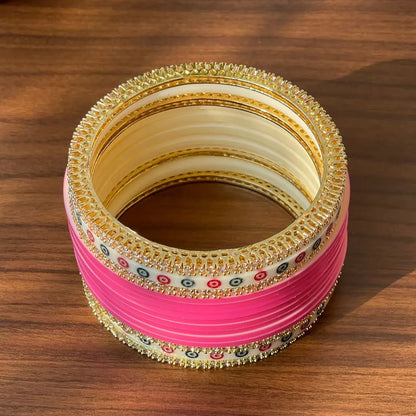 Pink Semi Pearl Bridal Chooda – Chotteylal & Sons