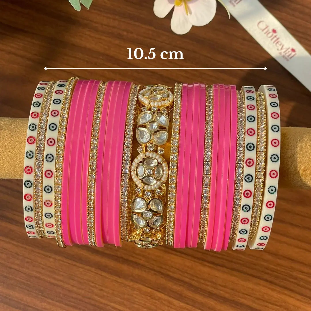 Pink Semi Pearl Bridal Chooda – Chotteylal & Sons