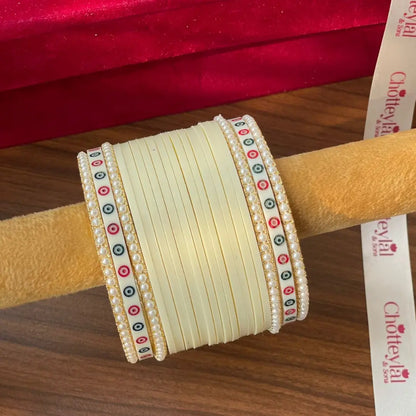 Semi Pearl Ivory Chooda Set of 15