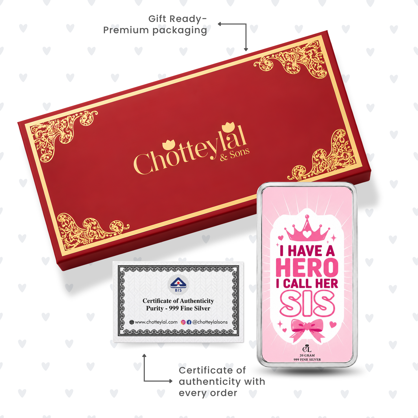 Hero Sis Personalised Raksha Bandhan Silver Bar Gift