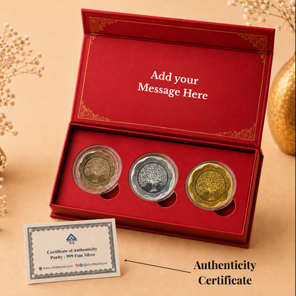 The Blooming Fortune – Set of 3 Floral Silver Coins, 2g Each