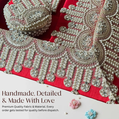 Premium Royal Red Shagun Tray Set