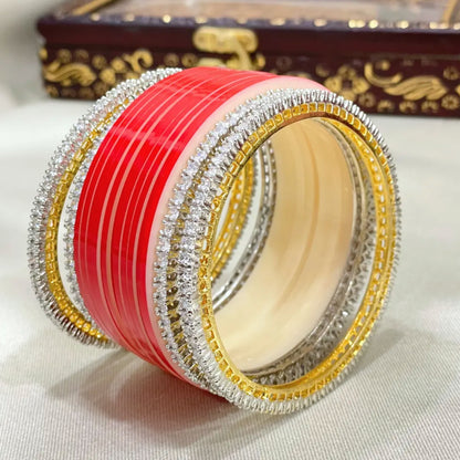 Pure Pearl Elegant Diamond Red Chooda