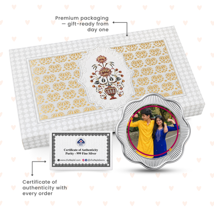 From Reels to Real Life – Personalised Photo Silver Coin Raksha Bandhan Gift